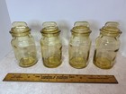 4 Vintage Rare Hard-to-find Amber Glass Apothecary Jars Glass Stoppers Italy