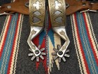 Nice Pair Blanchard Style Dbl Mnt Card Suit dome Spurs W  Leather Straps