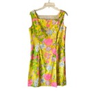 Vintage 1960s Matching Top Short Set Yellow Pink Floral Size 4-6 Small