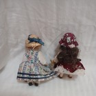 Lot Of 2 Vintage Bisque Porcelain Miniature Victorian Dolls 5    