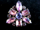 Outstanding Czech Vintage Style Glass Rhinestone Button    Purple