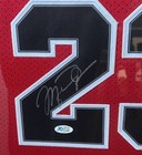Michael Jordan Autographed Jersey Framed Chicago Bulls Hand Signed Auto Holo Coa
