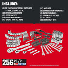 Craftsman Mechanics Tool Set  256-piece Hand Tool And Socket Set With 72-tooth L