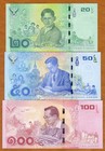 Set  Thailand 20-50-100 Baht   2017  P-130-131-132 Unc Commemorative