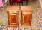 Pair Of French Walnut Louis Philippe Nightstands   Antique Bedside Cabinets
