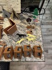 Vintage Marx Fort Apache Set W  Box Tin Building Horses Cannon