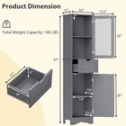 Bathroom Floor Cabinet With Adjustable Shelves Glass Door Cabinet Deep Drawer