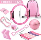 Pilates Hoop Set For Women 18 Piece Exercise Equipment Workout Accessories