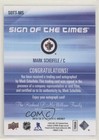 2015-16 Sp Authentic Sign Of The Times Mark Scheifele  sott-ms Auto