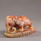 Chinese Natural Shoushan Stone Handcarved Exquisite Elephant Blank Seal 8125