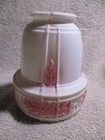 Pink And White Milk Glass  Embossed Antique Vintage Art Deco Light Shade