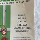Vintage Christmas Ornament Kit Needlecraft Jeweled Mini 8319 Bears Horses 