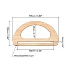 6 9  Wood Purse Handles D Shape Bag Replacement For Diy Making  2pcs Light Brown