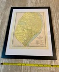 Genuine Vintage Antique Map Of Saint Louis  Mo - 1889 World Atlas  framed 