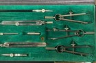 Vintage German Drafting Set In Black Case With Snaps