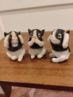Baby Pig Figurines  see No Evil  Hear No Evil  Speak No Evil  Poses