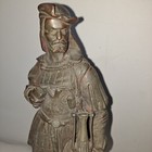 Handsome Pair Antique Victorian Bronzed Spelter Metal Figures 14 In