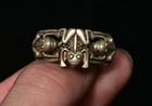 1  Collect Rare Old Chinese Silver Dynasty Animal Common Pond Frog Ring Rings