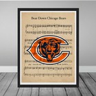 Chicago Bears Cubs Blackhawks Sports Logo Vintage Fight Song Wall Art Decor Gift
