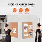 Wall Mount 36 x24  Enclosed Cork Board Aluminum Frame Lockable Bulletin Board