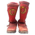 Vintage Fox Racing Mark Barnett Motocross Boots 1980s Red Leather Axo Sole Sz 11