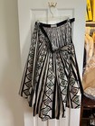 Mexican Full Circle Skirt Multi Colored Hand Painted And Sequins  Vintage 