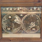 Gold Foiled Blaeu Piscator Wall Map  the New World  Framed   Matte Vintage 26x22