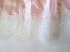 Vtg  60s Pink Nylon White Lace Small Half Slip Worn By High School college Girl