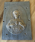 Antique 19th Century Italian Relief Bronze Plaque Of Jesus Christ Sacred Heart