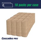 Cascades Pro H175 9  X 9 45  Multifold 1-ply Folded Towels - Natural 4000 ct New
