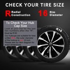 16  Set Of 4 Snap On Full Hub Caps Wheel Covers Fit R16 Tire   Steel Rim New