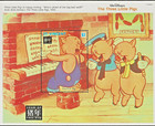 1992 St vincent -walt Disney Three Little Pigs Sheetlet Of 9    3 Souvenir Sheet