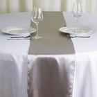 Silver Satin 12x108  Table Runner Wedding Party Catering Dinner Light Gray Sale