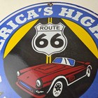 Vintage Us Route 66 Sign - Porcelain America Gas Station Pump Plate Sign