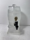 Heinz Vinegar Cider Barrel Dispenser Vintage Original Frosted Glass With Papers