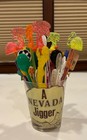 Large Lot Of Vintage Swizzle stir Sticks Hotel Travel   More Jigger Included