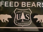Vintage Us Forest Service Do Not Feed Bears Porcelain Sign National Park Service