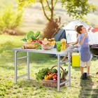 Folding Stainless Steel Work Table Heavy Duty Utility Prep Bench For Kitchen