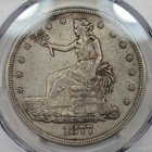 1877 S Trade Silver Dollar Pcgs Xf45 Cac Dusty Original Patina Scarce  j656