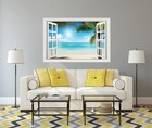 Beach Ocean Palm Trees  4 Wall Decal Sticker Graphic Art Mural -  4 Sizes 