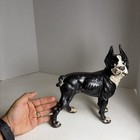 Antique Hubley Cast Iron Boston Terrier Dog Doorstop Sculpture Figurine 