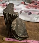 1 Vtg Bookend Book Design Usa Brass Metal 