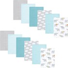 Hudson Baby Unisex Baby Flannel Burp Cloth 12pk  Teal Elephant  One Size