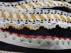 Vtg Antique Trim Silk Ribbon Cord Cotton  Crochet Lace Lot