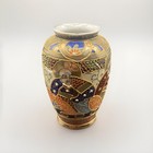 Antique Japanese Satsuma Porcelain Vase  Hand Painted  Signed  4  Tall Rare