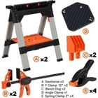 Pony 2-pack Clamping Sawhorse Bar Clamp Set 30-3 4  Folding Saw Horses Bench Dog