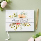 Floral Wedding Guest Book For Reception With 56 Sheets 112 Pages  8x6 In 