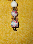 Gold Pink White Flying Pigs In Tutu s Bling Keyring Keychain With Flower Charm