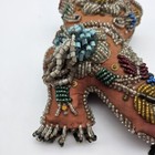 Large 8  Antique Native American Iroquois Beaded Pin Cushion Boot Floral Motif 