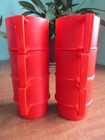 Vtg Tupperware Set Of 6 Red Stackable Coffee Mugs Cups 1312-20 Made In Usa  see 